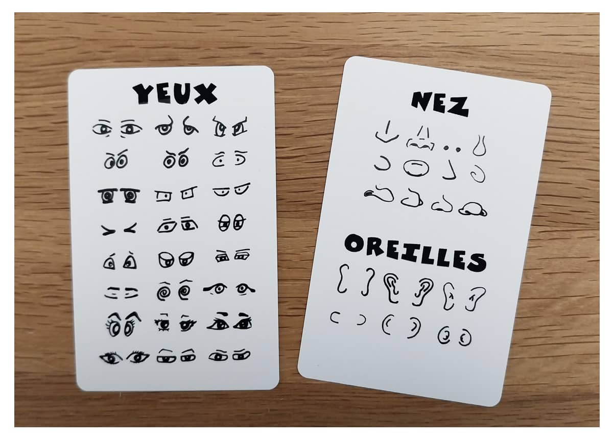Cartes d'aide pour dessiner les têtes — jeu de coloriage Cartooneo
