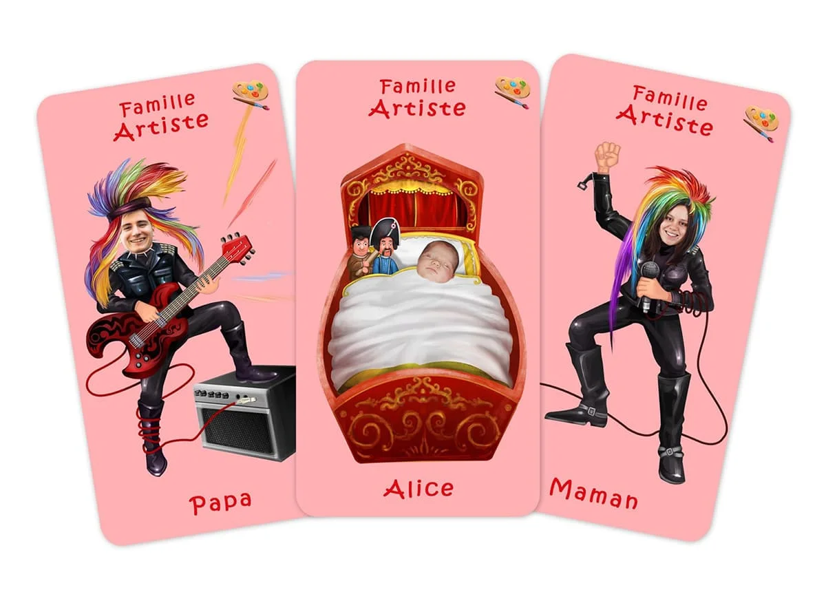 Carte personnalisée bébé dans le jeu de 7 familles