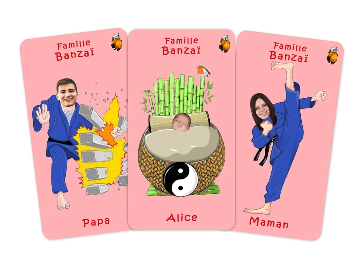Carte personnalisée nouveau-né pour jeu 7 familles Sports
